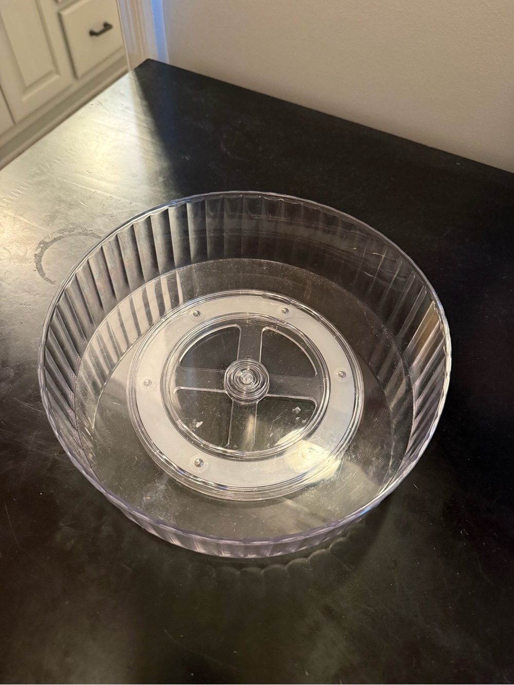 Clear Ribbed Round Plastic Turning Table